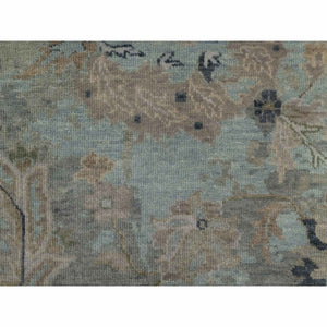 2'x3' Storm Gray, Oushak Design, 100% Wool, Hand Knotted, Sample, Mat, Oriental Rug FWR548736