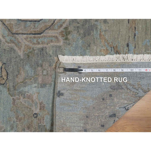 2'x3' Storm Gray, Oushak Design, 100% Wool, Hand Knotted, Sample, Mat, Oriental Rug FWR548736