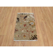 Load image into Gallery viewer, 2&#39;1&quot;x3&#39;2&quot; Sand Brown, Broken Pattern With Oushak Design, Borderless, 100% Wool, Hand Knotted, Sample, Mat, Oriental Rug FWR548742
