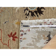 Load image into Gallery viewer, 2&#39;1&quot;x3&#39;2&quot; Sand Brown, Broken Pattern with Oushak Design, Borderless, 100% Wool, Hand Knotted, Sample, Mat, Oriental Rug FWR548742