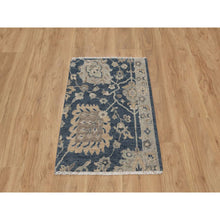 Load image into Gallery viewer, 2&#39;x3&#39;1&quot; Navy Blue, Oushak Design, 100% Wool, Hand Knotted, Fragment, Sample, Mat, Oriental Rug FWR548754