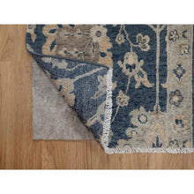 Load image into Gallery viewer, 2&#39;x3&#39;1&quot; Navy Blue, Oushak Design, 100% Wool, Hand Knotted, Fragment, Sample, Mat, Oriental Rug FWR548754