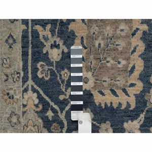 2'x3'1" Navy Blue, Oushak Design, 100% Wool, Hand Knotted, Fragment, Sample, Mat, Oriental Rug FWR548754