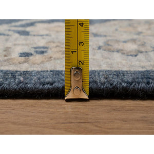2'x3'1" Navy Blue, Oushak Design, 100% Wool, Hand Knotted, Fragment, Sample, Mat, Oriental Rug FWR548754
