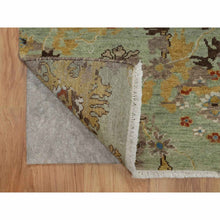 Load image into Gallery viewer, 2&#39;x3&#39; Olive Green, Broken Pattern with Oushak Design, 100% Wool, Hand Knotted, Borderless, Mat, Sample, Oriental Rug FWR548760