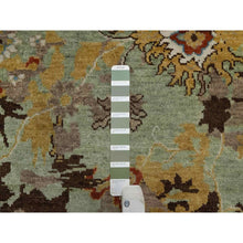 Load image into Gallery viewer, 2&#39;x3&#39; Olive Green, Broken Pattern with Oushak Design, 100% Wool, Hand Knotted, Borderless, Mat, Sample, Oriental Rug FWR548760
