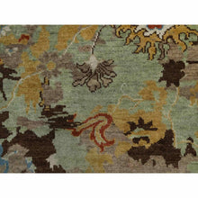 Load image into Gallery viewer, 2&#39;x3&#39; Olive Green, Broken Pattern with Oushak Design, 100% Wool, Hand Knotted, Borderless, Mat, Sample, Oriental Rug FWR548760