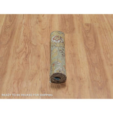 Load image into Gallery viewer, 2&#39;x3&#39; Olive Green, Broken Pattern with Oushak Design, 100% Wool, Hand Knotted, Borderless, Mat, Sample, Oriental Rug FWR548760