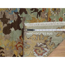 Load image into Gallery viewer, 2&#39;x3&#39; Olive Green, Broken Pattern with Oushak Design, 100% Wool, Hand Knotted, Borderless, Mat, Sample, Oriental Rug FWR548760