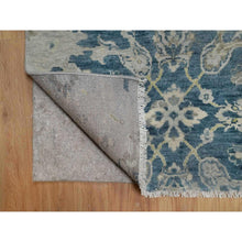 Load image into Gallery viewer, 2&#39;x3&#39;1&quot; Mallard Blue, Broken Pattern With Oushak Design, 100% Wool, Hand Knotted, Borderless, Mat, Sample, Oriental Rug FWR548772