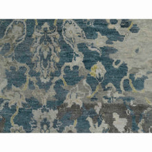 Load image into Gallery viewer, 2&#39;x3&#39;1&quot; Mallard Blue, Broken Pattern with Oushak Design, 100% Wool, Hand Knotted, Borderless, Mat, Sample, Oriental Rug FWR548772
