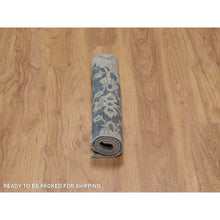 Load image into Gallery viewer, 2&#39;x3&#39;1&quot; Mallard Blue, Broken Pattern With Oushak Design, 100% Wool, Hand Knotted, Borderless, Mat, Sample, Oriental Rug FWR548772