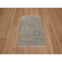 Load image into Gallery viewer, 2&#39;x3&#39;1&quot; Beige, Broken Pattern with Oushak Design, Borderless, 100% Wool, Hand Knotted, Mat, Sample, Oriental Rug FWR548778