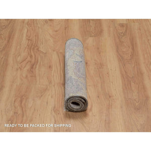 2'x3'1" Beige, Broken Pattern with Oushak Design, Borderless, 100% Wool, Hand Knotted, Mat, Sample, Oriental Rug FWR548778