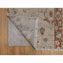 Load image into Gallery viewer, 2&#39;2&quot;x3&#39;1&quot; Beige, Broken Pattern with Oushak Design, Borderless, Hand Knotted, Pure Wool, Fragment, Mat, Sample, Oriental Rug FWR548784