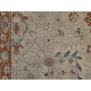 2'2"x3'1" Beige, Broken Pattern with Oushak Design, Borderless, Hand Knotted, Pure Wool, Fragment, Mat, Sample, Oriental Rug FWR548784
