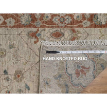 Load image into Gallery viewer, 2&#39;2&quot;x3&#39;1&quot; Beige, Broken Pattern with Oushak Design, Borderless, Hand Knotted, Pure Wool, Fragment, Mat, Sample, Oriental Rug FWR548784