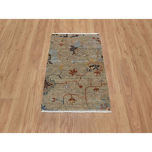 Load image into Gallery viewer, 2&#39;1&quot;x3&#39;1&quot; Oak Brown, Broken Pattern with Oushak Design, Borderless, 100% Wool, Hand Knotted, Mat, Sample, Oriental Rug FWR548796