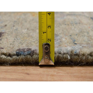 2'1"x3'1" Oak Brown, Broken Pattern with Oushak Design, Borderless, 100% Wool, Hand Knotted, Mat, Sample, Oriental Rug FWR548796