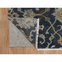 Load image into Gallery viewer, 2&#39;x3&#39; Midnight Blue, Broken Pattern with Oushak Design, Borderless, 100% Wool, Hand Knotted, Mat, Sample, Oriental Rug FWR548808