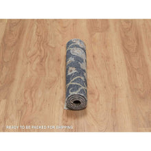 Load image into Gallery viewer, 2&#39;x3&#39; Midnight Blue, Broken Pattern with Oushak Design, Borderless, 100% Wool, Hand Knotted, Mat, Sample, Oriental Rug FWR548808