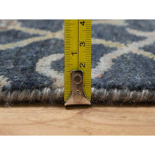 Load image into Gallery viewer, 2&#39;x3&#39; Midnight Blue, Broken Pattern with Oushak Design, Borderless, 100% Wool, Hand Knotted, Mat, Sample, Oriental Rug FWR548808