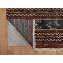 Load image into Gallery viewer, 2&#39;7&quot;x7&#39;10&quot; Garnet Red, Southwest American Indian Design with Piled Construction, 100% Wool, Plush and Lush, Hand Knotted, Runner, Oriental Rug FWR548820