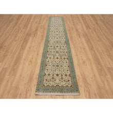 Load image into Gallery viewer, 3&#39;x15&#39;6&quot; Chiffon White, Kashan Design, 300 KPSI, Hand Spun New Zealand Wool, Hand Knotted, XL Runner, Oriental Rug FWR548844