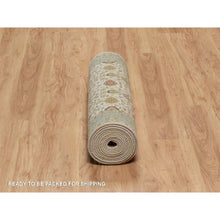 Load image into Gallery viewer, 3&#39;x15&#39;6&quot; Chiffon White, Kashan Design, 300 Kpsi, Hand Spun New Zealand Wool, Hand Knotted, Xl Runner, Oriental Rug FWR548844