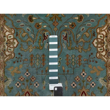 Load image into Gallery viewer, 2&#39;9&quot;x19&#39;8&quot; Cerulean Blue, Tabriz Revival, Hand Knotted, Hand Spun New Zealand Wool, 300 Kpsi, Xl Runner, Oriental Rug FWR548862