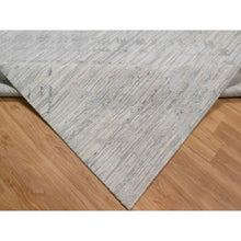 Load image into Gallery viewer, 10&#39;x14&#39;3&quot; Swan White, Modern Design, Hand Knotted, Hand Spun Undyed Natural Wool, Oriental Rug FWR548868