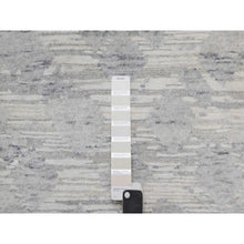 Load image into Gallery viewer, 10&#39;x14&#39;3&quot; Swan White, Modern Design, Hand Knotted, Hand Spun Undyed Natural Wool, Oriental Rug FWR548868