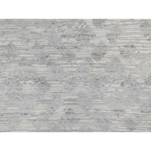 Load image into Gallery viewer, 10&#39;x14&#39;3&quot; Swan White, Modern Design, Hand Knotted, Hand Spun Undyed Natural Wool, Oriental Rug FWR548868