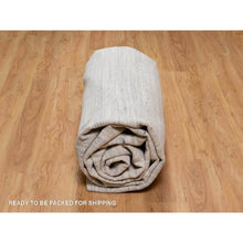 Load image into Gallery viewer, 10&#39;x14&#39;3&quot; Swan White, Modern Design, Hand Knotted, Hand Spun Undyed Natural Wool, Oriental Rug FWR548868