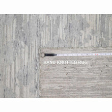 Load image into Gallery viewer, 10&#39;x14&#39;3&quot; Swan White, Modern Design, Hand Knotted, Hand Spun Undyed Natural Wool, Oriental Rug FWR548868