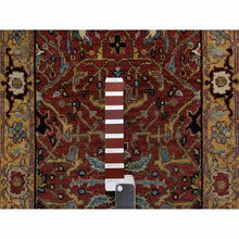 Load image into Gallery viewer, 2&#39;1&quot;x3&#39;3&quot; Chili Red, Hand Knotted, Antiqued Fine Heriz Re-Creation with All Over Vines Design, Hand Spun New Zealand Wool, Vegetable Dyes, Mat, Sample, Oriental Rug FWR548904