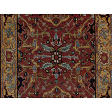 Load image into Gallery viewer, 2&#39;1&quot;x3&#39;3&quot; Chili Red, Hand Knotted, Antiqued Fine Heriz Re-Creation with All Over Vines Design, Hand Spun New Zealand Wool, Vegetable Dyes, Mat, Sample, Oriental Rug FWR548904