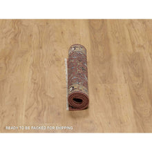 Load image into Gallery viewer, 2&#39;1&quot;x3&#39;3&quot; Chili Red, Hand Knotted, Antiqued Fine Heriz Re-Creation with All Over Vines Design, Hand Spun New Zealand Wool, Vegetable Dyes, Mat, Sample, Oriental Rug FWR548904