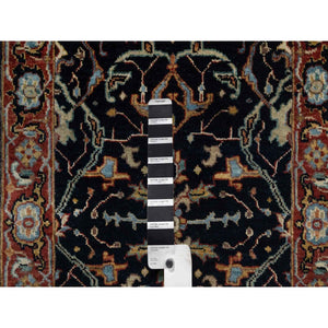 2'x3'2" Midnight Blue, Antiqued Fine Heriz Re-Creation, Hand Knotted, Hand Spun New Zealand Wool, Soft Pile, Vegetable Dyes, Denser Weave, Mat, Sample, Oriental Rug FWR548910