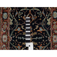 Load image into Gallery viewer, 2&#39;x3&#39;2&quot; Midnight Blue, Antiqued Fine Heriz Re-creation, Hand Knotted, Hand Spun New Zealand Wool, Soft Pile, Vegetable Dyes, Denser Weave, Mat, Sample, Oriental Rug FWR548910