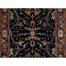 Load image into Gallery viewer, 2&#39;x3&#39;2&quot; Midnight Blue, Antiqued Fine Heriz Re-Creation, Hand Knotted, Hand Spun New Zealand Wool, Soft Pile, Vegetable Dyes, Denser Weave, Mat, Sample, Oriental Rug FWR548910