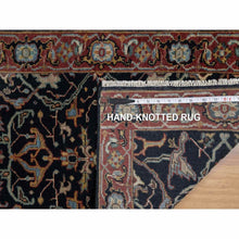 Load image into Gallery viewer, 2&#39;x3&#39;2&quot; Midnight Blue, Antiqued Fine Heriz Re-Creation with All Over Vines Design, Hand Knotted, Hand Spun New Zealand Wool, Vegetable Dyes, Mat, Sample, Oriental Rug FWR548916