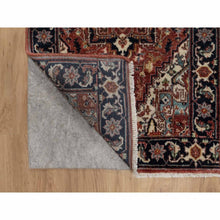 Load image into Gallery viewer, 2&#39;x3&#39; Barn Red, Antiqued Fine Heriz Re-creation With Star Medallion Design, Hand Spun New Zealand Wool, Hand Knotted, Soft And Plush, Sample, Mat, Oriental Rug FWR548928