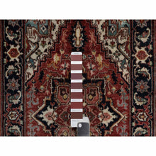 Load image into Gallery viewer, 2&#39;x3&#39; Barn Red, Antiqued Fine Heriz Re-creation With Star Medallion Design, Hand Spun New Zealand Wool, Hand Knotted, Soft And Plush, Sample, Mat, Oriental Rug FWR548928