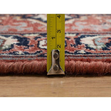 Load image into Gallery viewer, 2&#39;x3&#39; Barn Red, Antiqued Fine Heriz Re-creation With Star Medallion Design, Hand Spun New Zealand Wool, Hand Knotted, Soft And Plush, Sample, Mat, Oriental Rug FWR548928