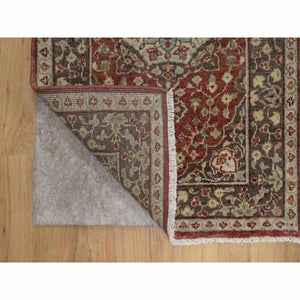 2'x3'1" Auburn Red, Antiqued Tabriz With Haji Jalili Design, Hand Knotted, 100% Wool, Vegetable Dyes, Soft Pile, Denser Weave, Sample, Mat, Oriental Rug FWR548934