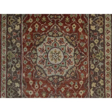 Load image into Gallery viewer, 2&#39;x3&#39;1&quot; Auburn Red, Antiqued Tabriz With Haji Jalili Design, Hand Knotted, 100% Wool, Vegetable Dyes, Soft Pile, Denser Weave, Sample, Mat, Oriental Rug FWR548934
