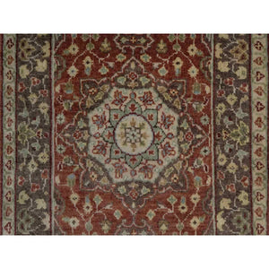 2'x3'1" Auburn Red, Antiqued Tabriz With Haji Jalili Design, Hand Knotted, 100% Wool, Vegetable Dyes, Soft Pile, Denser Weave, Sample, Mat, Oriental Rug FWR548934