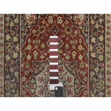 Load image into Gallery viewer, 2&#39;1&quot;x3&#39;1&quot; Salsa Red, Antiqued Tabriz With Haji Jalili Design, Hand Knotted, Pure Wool, Vegetable Dyes, Soft Pile, Denser Weave, Sample, Mat, Oriental Rug FWR548940