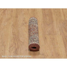 Load image into Gallery viewer, 2&#39;1&quot;x3&#39;1&quot; Salsa Red, Antiqued Tabriz With Haji Jalili Design, Hand Knotted, Pure Wool, Vegetable Dyes, Soft Pile, Denser Weave, Sample, Mat, Oriental Rug FWR548940